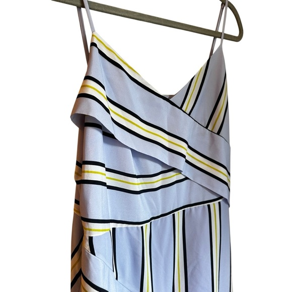 Banana Republic Blue Striped Asymmetrical Strappy Side Zip Midi Skirt Sz 12 - Picture 6 of 13